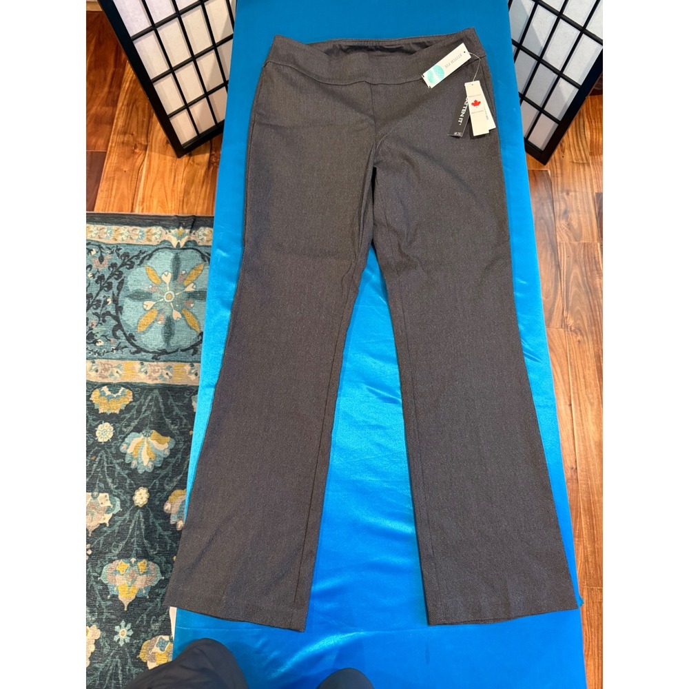 TRIBAL Pull On Pants Women's 16 Gray Stretch Wide Leg Dress Pants NWT